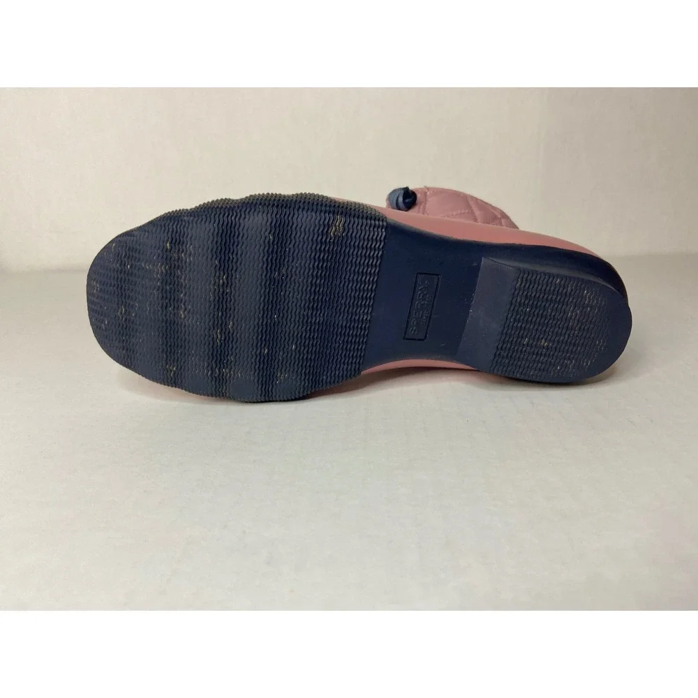 Sperry Saltwater Boots Girls Pink‎ Quilted Waterproof Lace Up Side Zip Size 5M